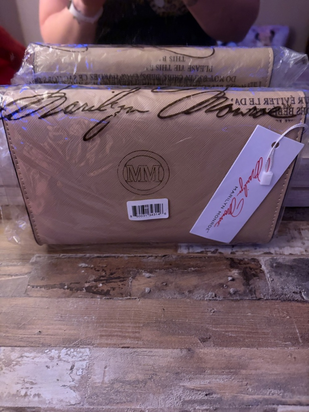 Marilyn Monroe Taupe-Beige Signature Wallet Clutch